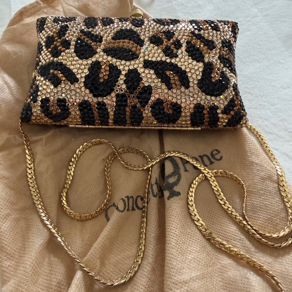 Genuine Crystal Leopard Evening Bag